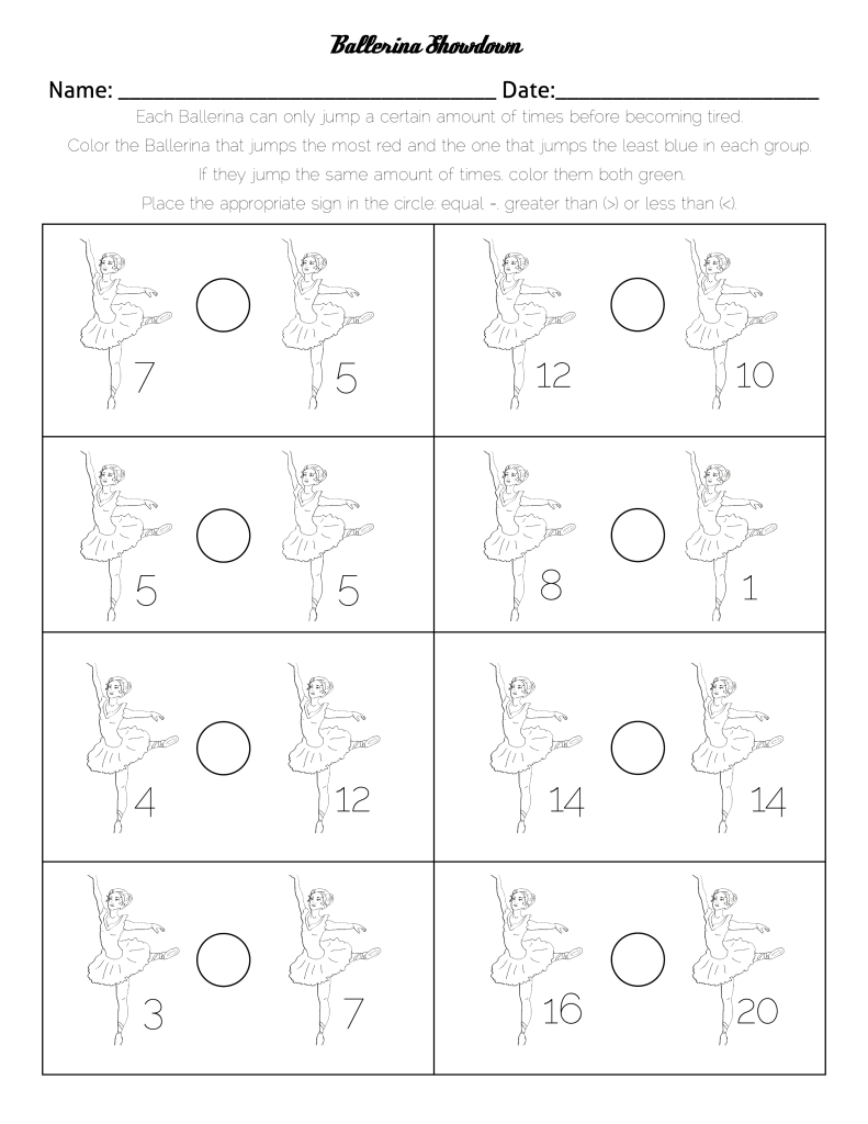 Two First Grade Math Worksheets â The Nutcracker Theme â Miniature